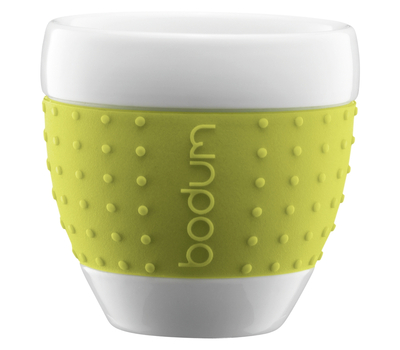  Чашки Bodum Pavina, с силиконовым ободком, зеленые, 0.25л - 2 шт, фото 2 