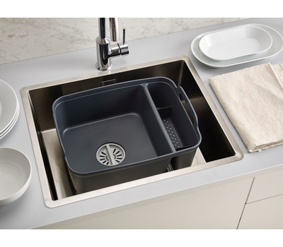  Контейнер для мытья посуды Joseph Joseph Wash&Drain™, темно-серый, 39.1см, фото 3 