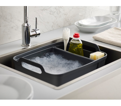  Контейнер для мытья посуды Joseph Joseph Wash&Drain™, темно-серый, 39.1см, фото 4 