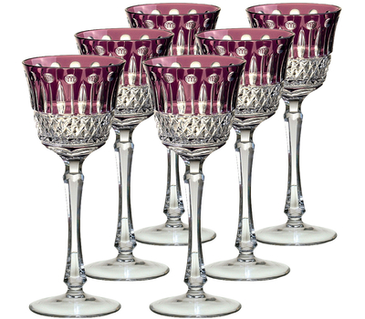  Набор бокалов для вина Ajka Crystal St.Louis, 220мл - 6шт, фиолетовые, фото 1 