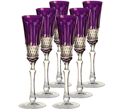  Бокалы для шампанского Ajka Crystal St.Louis, 120мл - 6шт, фиолетовые, фото 1 