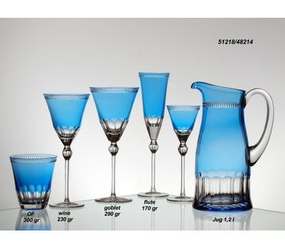  Рюмки для водки Ajka Crystal Heaven Blue, 70мл - 6шт, голубые, фото 2 
