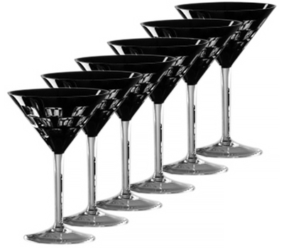  Бокалы для мартини Ajka Crystal Domino, 120мл - 6шт, черные, фото 1 