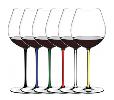  Набор фужеров для вина Old World Pinot Noir Riedel Fatto a Mano, 705мл, цветные ножки - 6шт, фото 1 