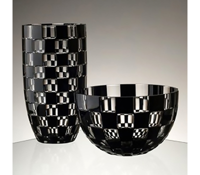  Ваза декоративная Ajka Crystal Domino - 30см, черная, фото 2 