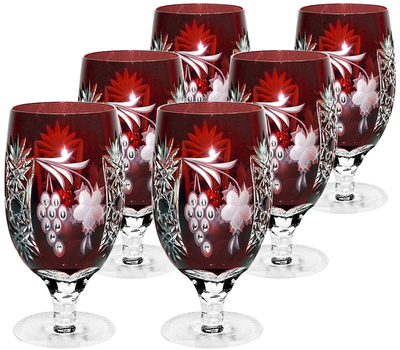  Набор хрустальных бокалов Ajka Crystal Grape, 450мл - 6шт, бордовые, фото 1 