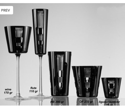  Бокалы для шампанского Ajka Crystal Retro Black, 110мл - 6шт, черные, фото 2 