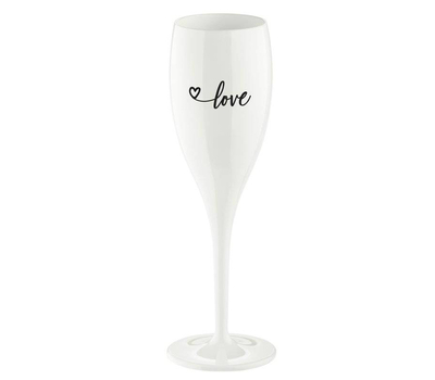  Фужер для шампанского Koziol, с надписью "Love" 2.0, белый, 100мл, фото 1 