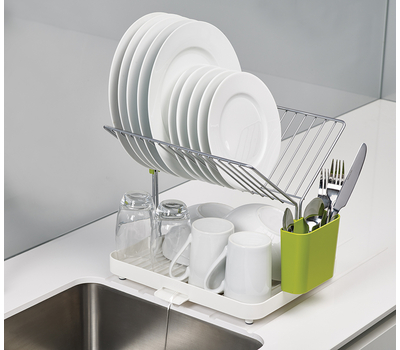  Сушилка для посуды Joseph Joseph Y-Rack, двухуровневая, бело-зелёная, 29см, фото 6 