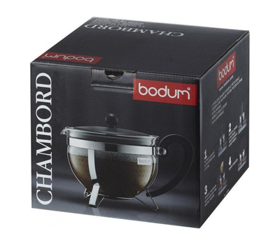  Чайник заварочный Bodum Chambord, с ситечком, черный, 1.3л, фото 7 