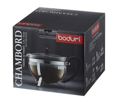  Чайник заварочный Bodum Chambord, с ситечком, белый, 1.3л, фото 5 