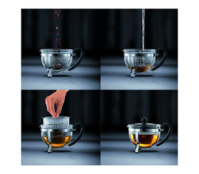  Чайник заварочный Bodum Chambord, с ситечком, черный, 1 л, фото 6 