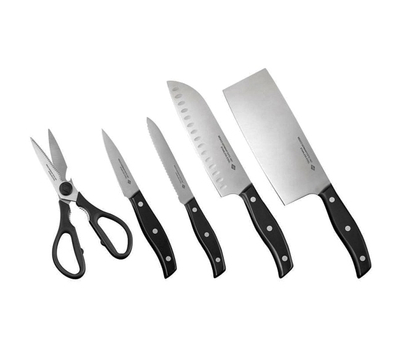  Набор кухонных ножей Wesco Asia Knife Style, 5 предметов, в красной подставке, фото 3 