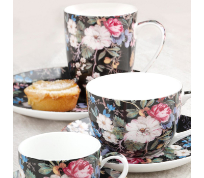  Чайная пара Maxwell & Williams Полночные цветы, белая с декором, 0,48 л, фарфор - 2 предмета, фото 3 