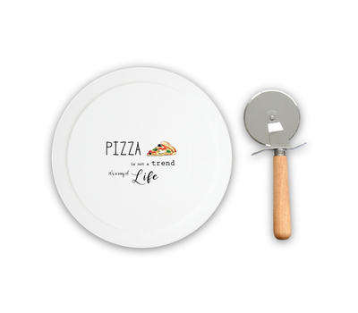  Набор для пиццы Easy Life R2S Kitchen Elements, белый, 36 см, фарфор - 2 предмета, фото 2 