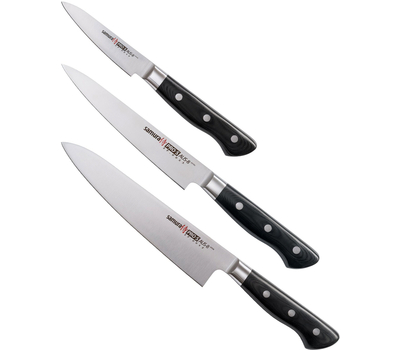  Набор кухонных ножей Samura Pro-S, 3шт, нержавеющая легированная сталь, фото 1 