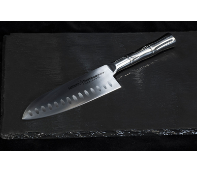 Нож Сантоку Samura Bamboo, 16см, выемки на лезвии, нержавеющая легированная сталь, фото 2 