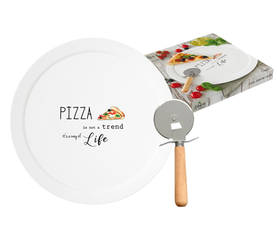  Набор для пиццы Easy Life R2S Kitchen Elements, белый, 36 см, фарфор - 2 предмета, фото 1 