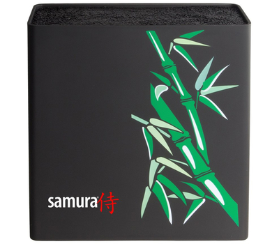  Подставка для ножей с наполнителем Samura Hypercube Bamboo, 230х226х81мм, черная, фото 1 