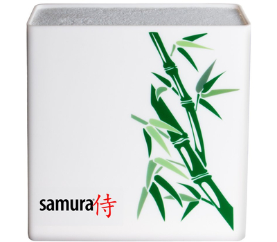  Подставка для ножей с наполнителем Samura Hypercube Bamboo, 230х226х81мм, белая, фото 1 