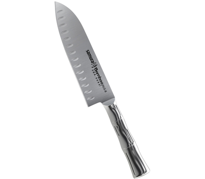  Поварской нож Сантоку Samura Bamboo, 13,7см, выемки на лезвии, нержавеющая легированная сталь, фото 1 