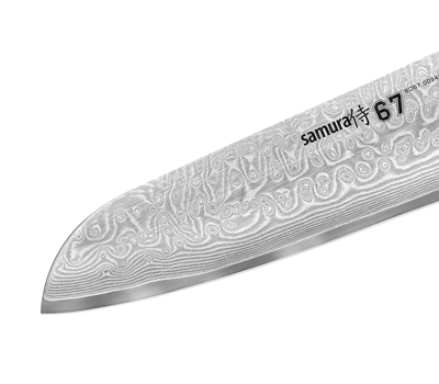  Поварской нож Сантоку Samura 67 Damascus, 17.5см, дамасская сталь, фото 4 