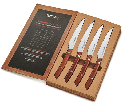  Ножи для стейка Samura, 12,5см, нержавеющая легированная сталь - 4шт, фото 1 
