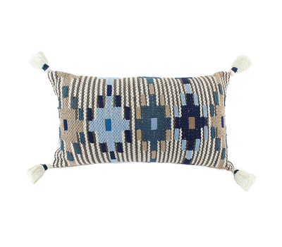  Декоративная подушка 40х60см Tkano Ethnic, бежево-голубая, 1000г, фото 1 