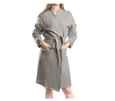  Льняной халат Tkano Essential, серый, размер S, фото 2 