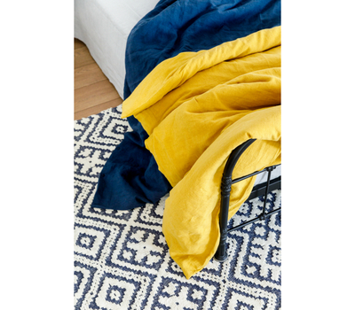  Пододеяльник 1.5 спальный Tkano Essential, льняной, темно-синий, 150х200см, фото 2 