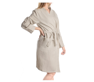  Льняной халат Tkano Essential, бежевый, размер S, фото 2 