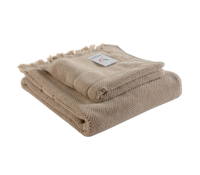  Банное полотенце Tkano Essential, с бахромой, бежевое, 70х140см, фото 1 