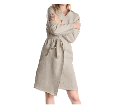  Льняной халат Tkano Essential, бежевый, размер S, фото 4 