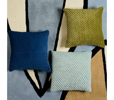  Подушка декоративная стеганая Tkano Essential, из хлопкового бархата темно-синего цвета, 45х45, фото 2 