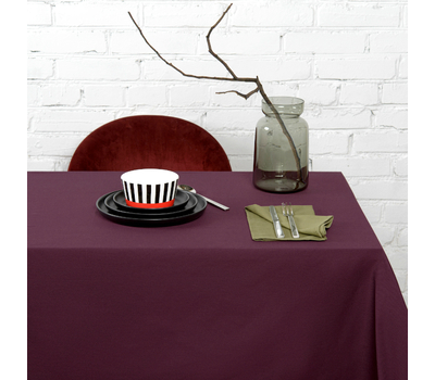  Скатерть на стол Tkano Wild, хлопок бордового цвета, 170х170 см, фото 4 