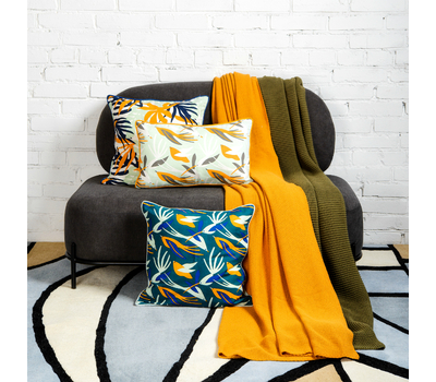  Чехол для декоративной подушки Tkano Wild, хлопок мятного цвета с дизайнерским принтом Birds of Nile, 30х50 см, фото 2 