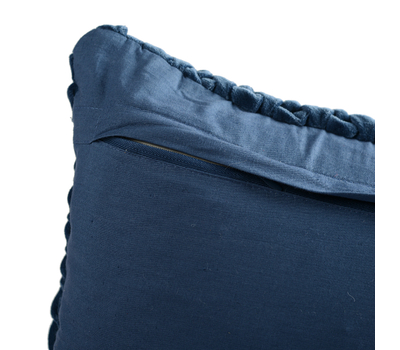  Подушка декоративная стеганая Tkano Essential, из хлопкового бархата темно-синего цвета, 45х45, фото 5 