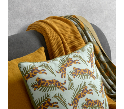  Подушка декоративная Tkano Essential, из хлопка фактурного плетения цвета шафрана, 45х45 см, фото 3 