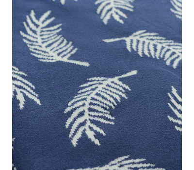  Плед вязаный Tkano Wild, с авторским принтом Fleshy Leaves синего цвета, 130х180 см, фото 6 