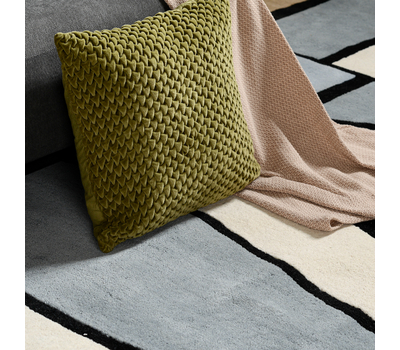  Подушка декоративная стеганая Tkano Essential, из хлопкового бархата оливкового цвета, 45х45 см, фото 3 