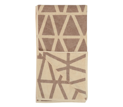  Полотенце жаккардовое банное Tkano Wild, с авторским дизайном Geometry, коричнево-бежевое, 70х140 см, фото 2 