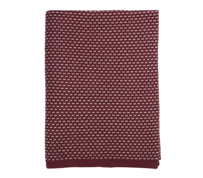  Плед из хлопка Tkano Essential, фактурной вязки бордового цвета, 130х180 см, фото 3 