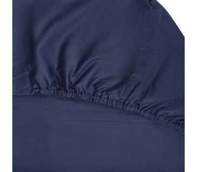  Простыня на резинке Tkano Essential, сатин темно-синего цвета, 160х200х28 см, фото 2 