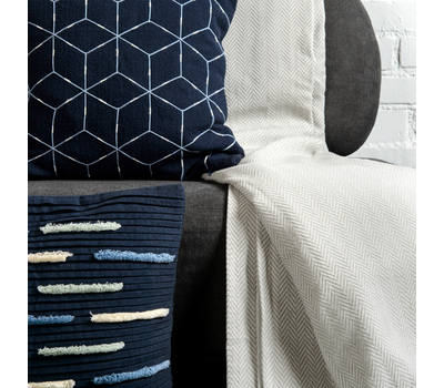 Подушка декоративная Tkano Ethnic, из хлопка темно-синего цвета с геометрическим орнаментом, 45х45 см, фото 10 