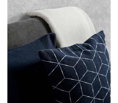  Подушка декоративная Tkano Ethnic, из хлопка темно-синего цвета с геометрическим орнаментом, 45х45 см, фото 8 