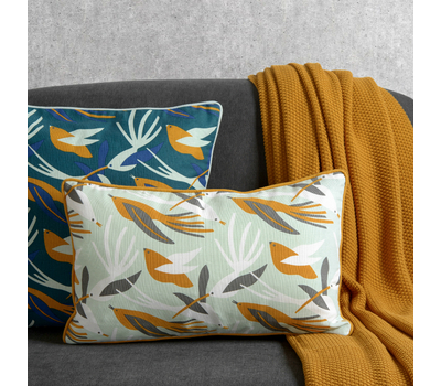  Чехол для декоративной подушки Tkano Wild, хлопок мятного цвета с дизайнерским принтом Birds of Nile, 30х50 см, фото 5 