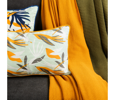 Чехол для декоративной подушки Tkano Wild, хлопок мятного цвета с дизайнерским принтом Birds of Nile, 30х50 см, фото 4 