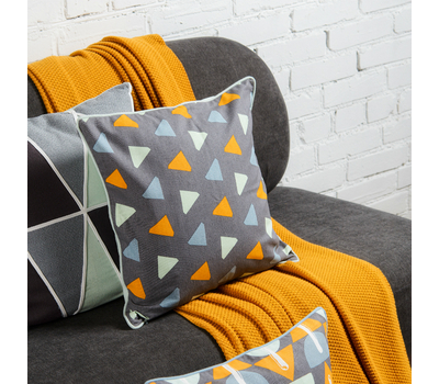  Чехол для декоративной подушки Tkano Wild, хлопок с дизайнерским принтом Triangles, 45х45 см, фото 3 
