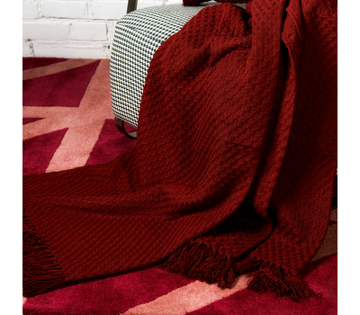  Покрывало вафельное Tkano Essential, бордового цвета, 230х250 см, фото 3 