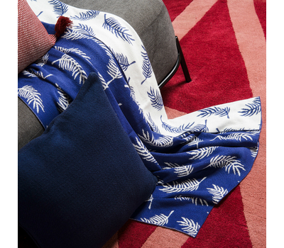  Подушка декоративная Tkano Essential, из хлопка фактурного плетения темно-синего цвета, 45х45, фото 4 